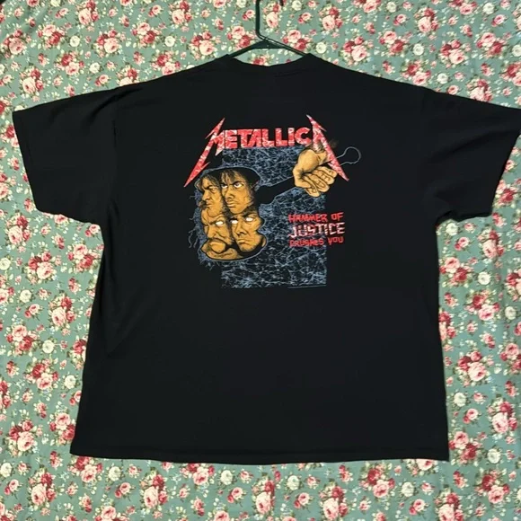 METALLICA 🤘🏼 t-shirt XXL vintage metal black shirt. And Justice For All! - 👀! - Picture 6 of 7
